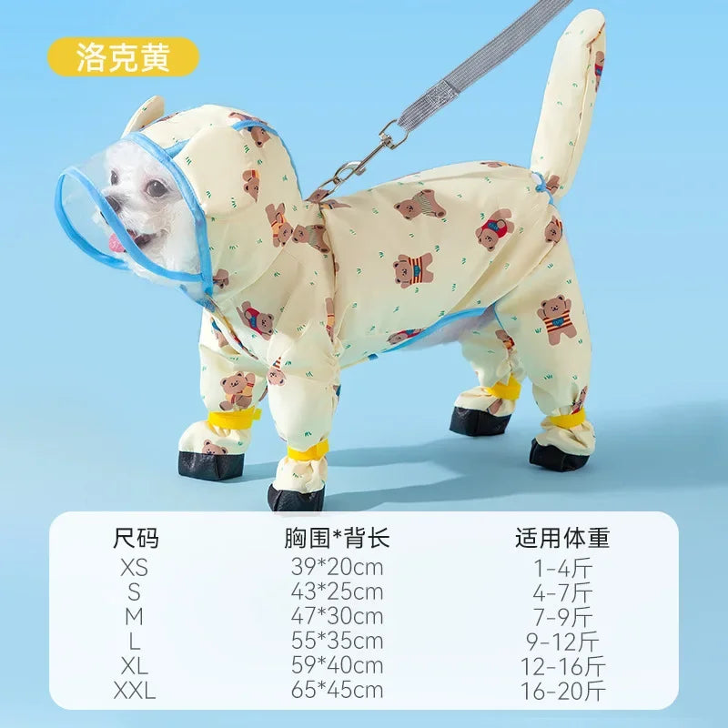 Petzrella All-In-One wasserdichter Hunde-Regenponcho