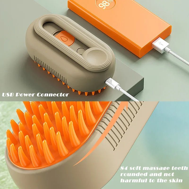 Petzrella 3in1 Steam Cat Electric Grooming Brush - Petzrella Kft.