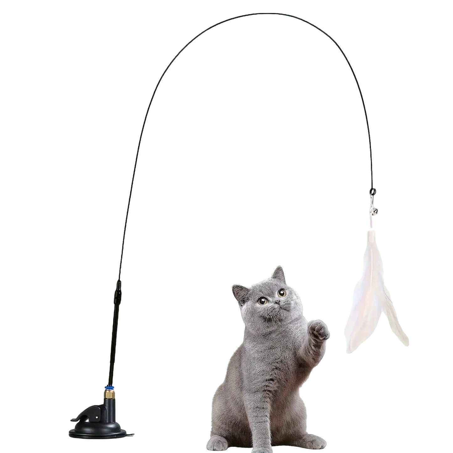 Petzrella Saugnapf Flexibler Zauberstab Teaser für Katzen