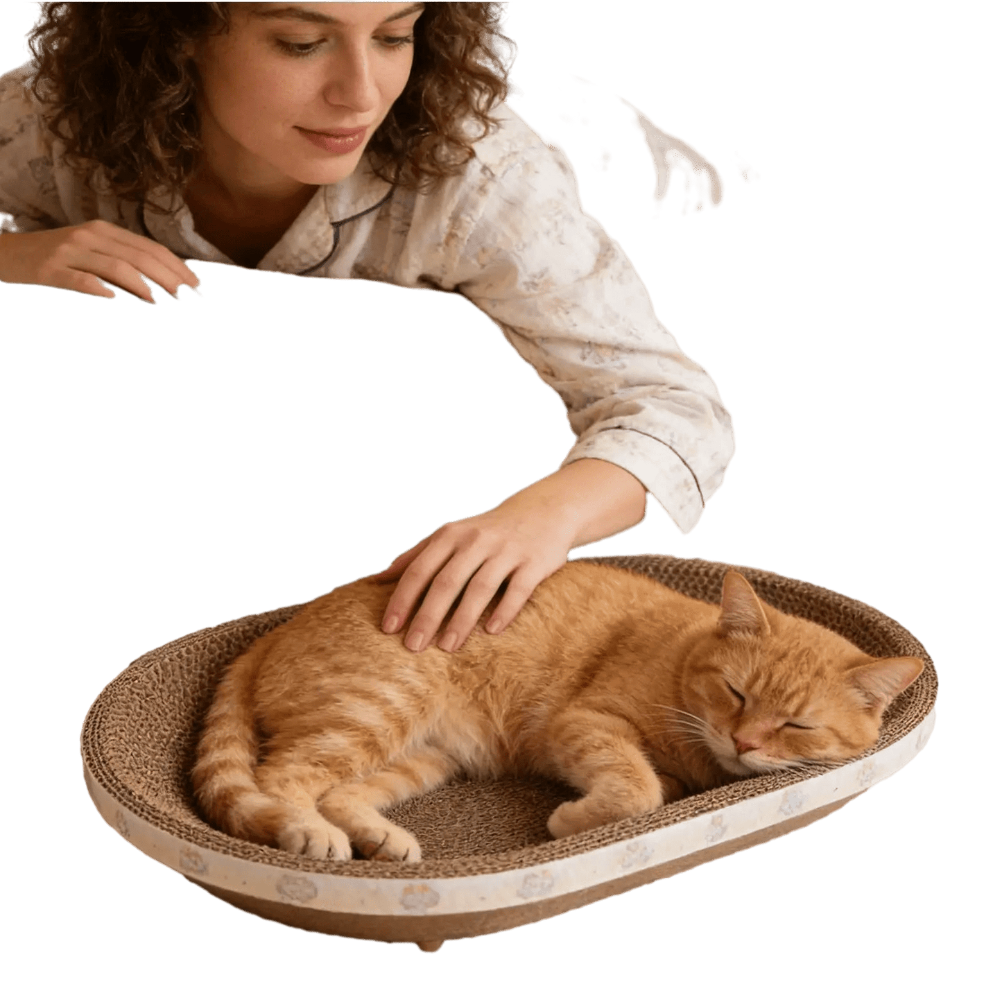 Petzrella 2-in-1 Oval Cardboard Cat Scratcher & Lounger Bed - Petzrella Kft.