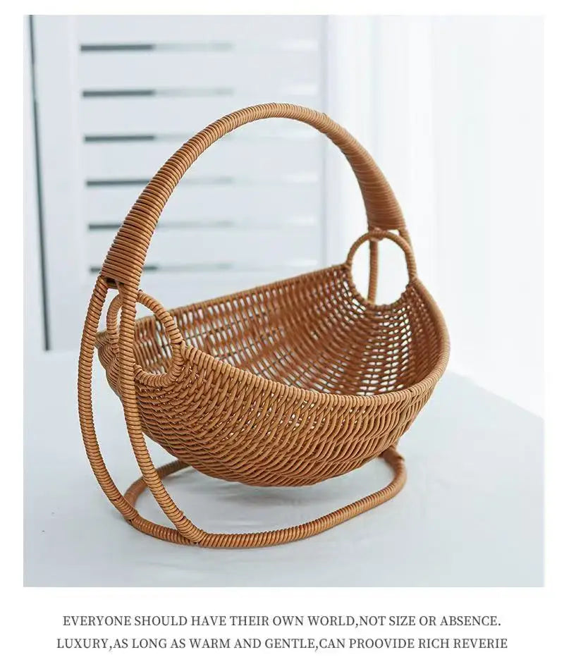 Woven Basket Cat Bed with Handle Frame