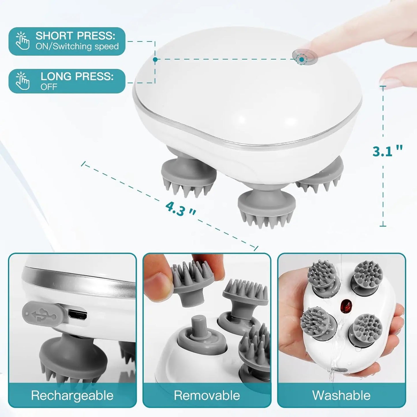 Petzrella Deep Knead Smart-Kopfhautmassagegerät
