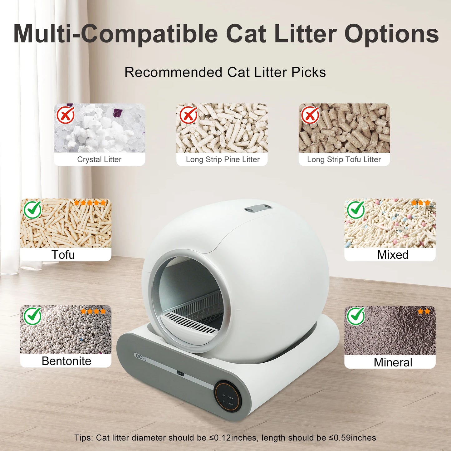 Petzrella 65L Smart Self-Cleaning Cat Litter Box with App Control & WiFi