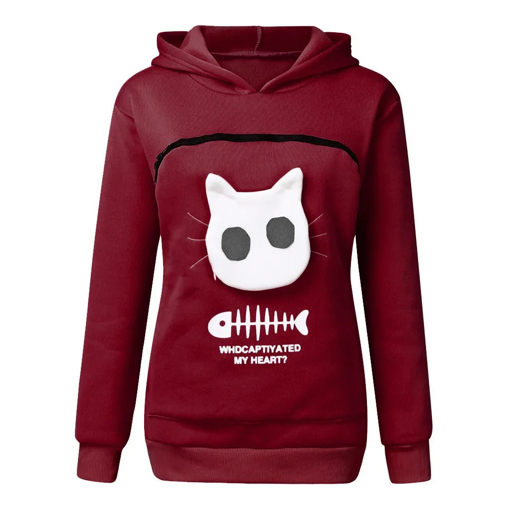 Pet Lover Hoodie – Cozy Kangaroo Sweatshirt with Paw Print Design