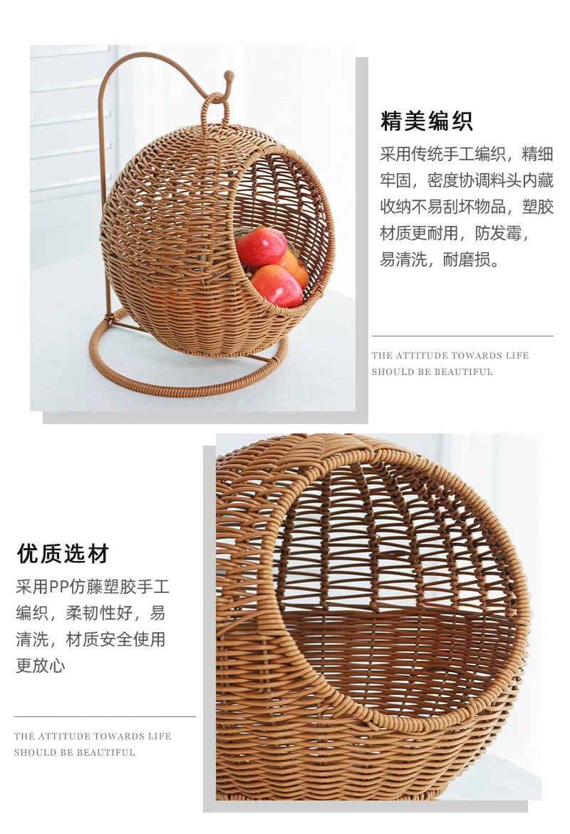 Hanging Rattan Cat Nest – Stylish Elevated Lounge