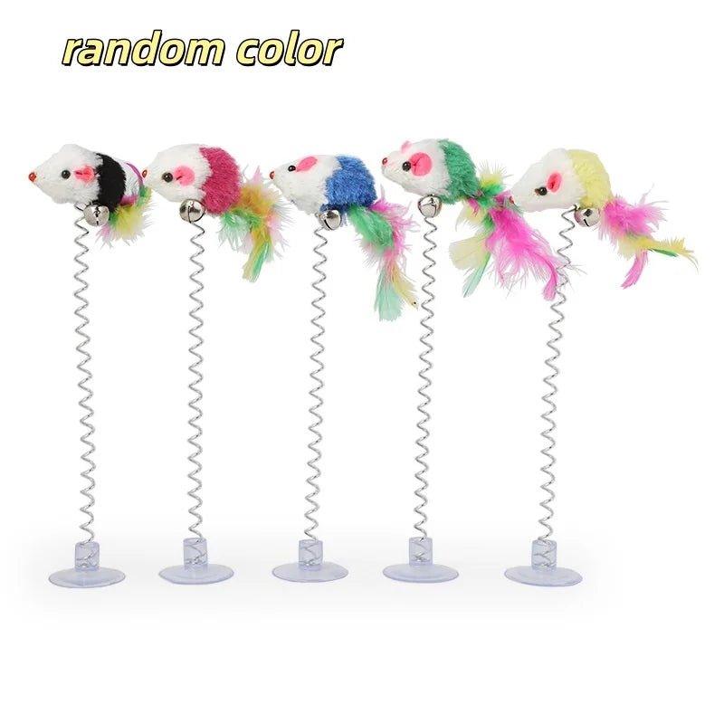 Petzrella Suction Cup Feather Spring Teaser for Cats - Petzrella Kft.