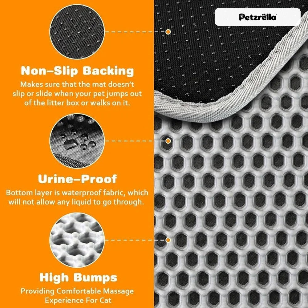Non-slip, urine-proof cat litter mat