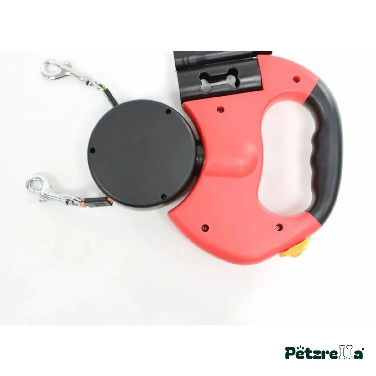 Petzrella Auto-Retractable Double Dog Leash 3M LED – Red - 3M