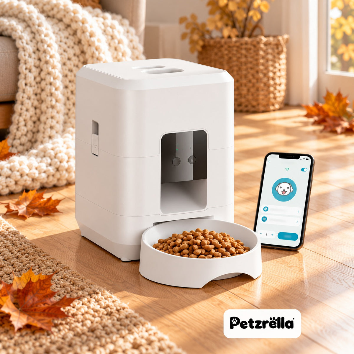 Petzrella Automatic Pet Feeder in White – WiFi