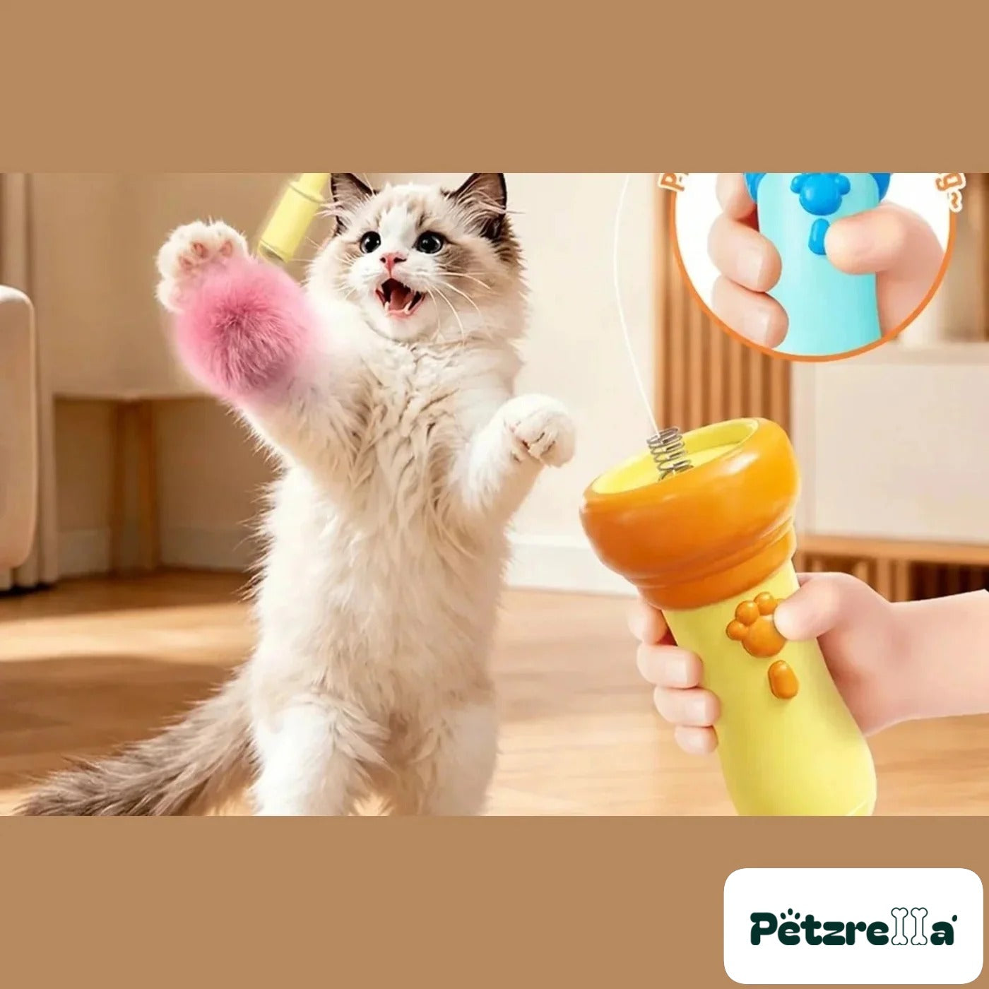 Petzrella Interactive Cat Ball Launcher – one-press play for cats
