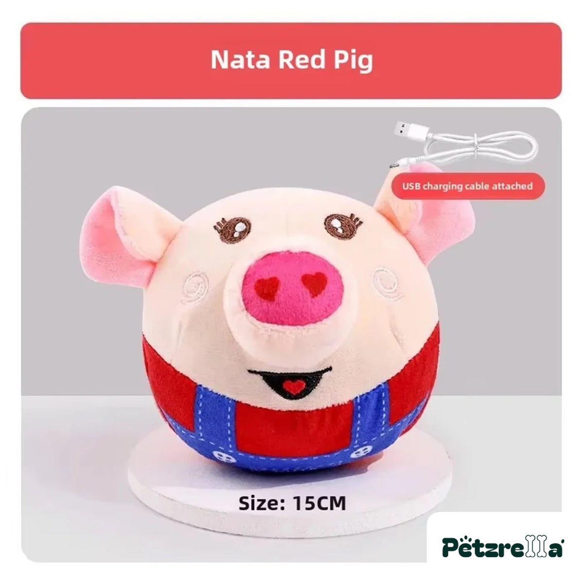 Petzrella USB Rechargeable Electric Bouncing Dog Toy – Nata Red Pig