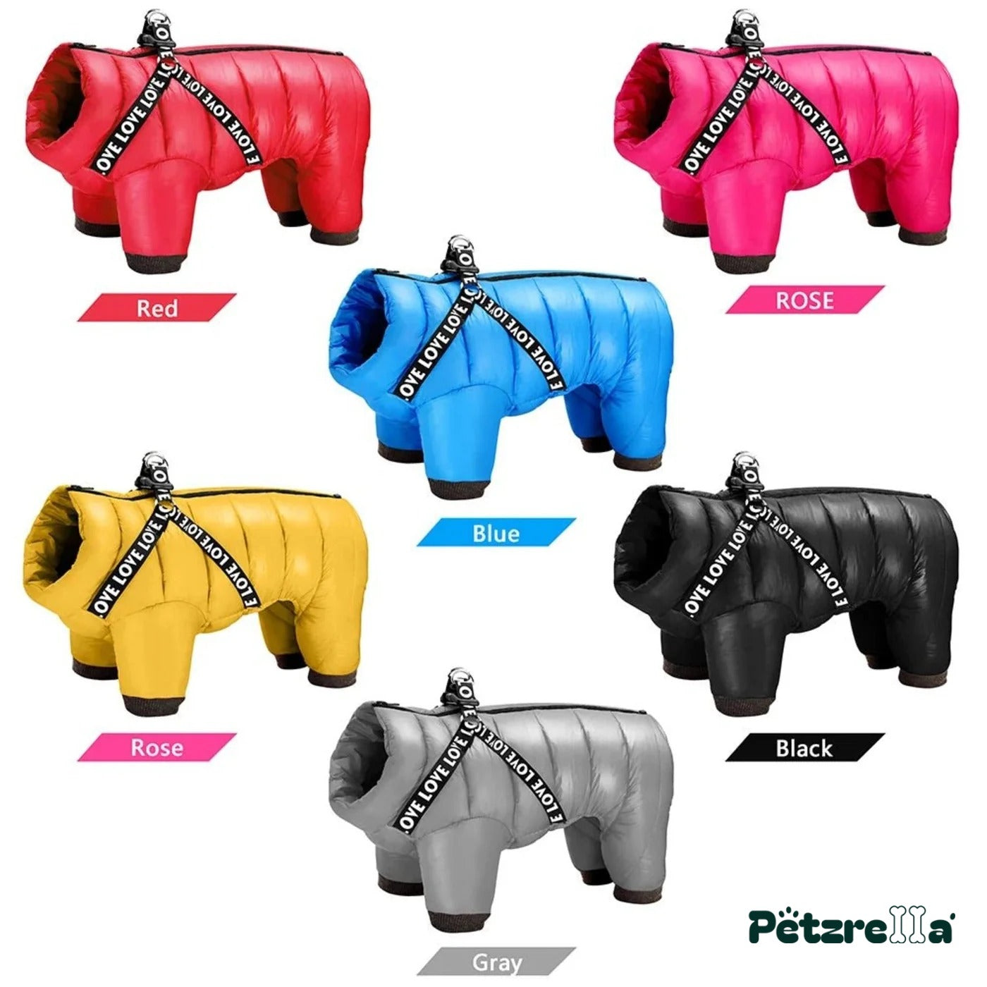 Petzrella Winter Dog Coat – Rose / 22