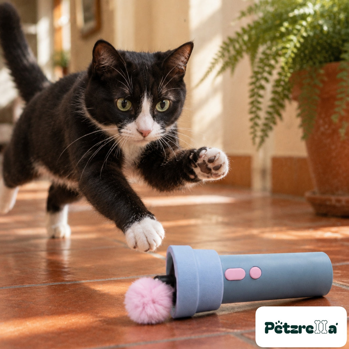 Petzrella Electric Cat Wand Toy in blue