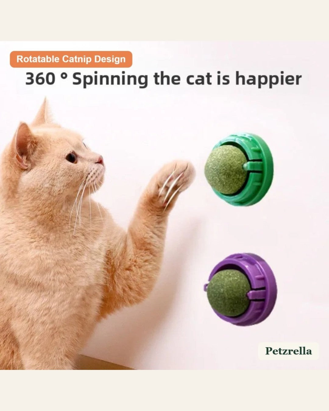 Petzrella Petzrella Rotatable Catnip Wall Balls
