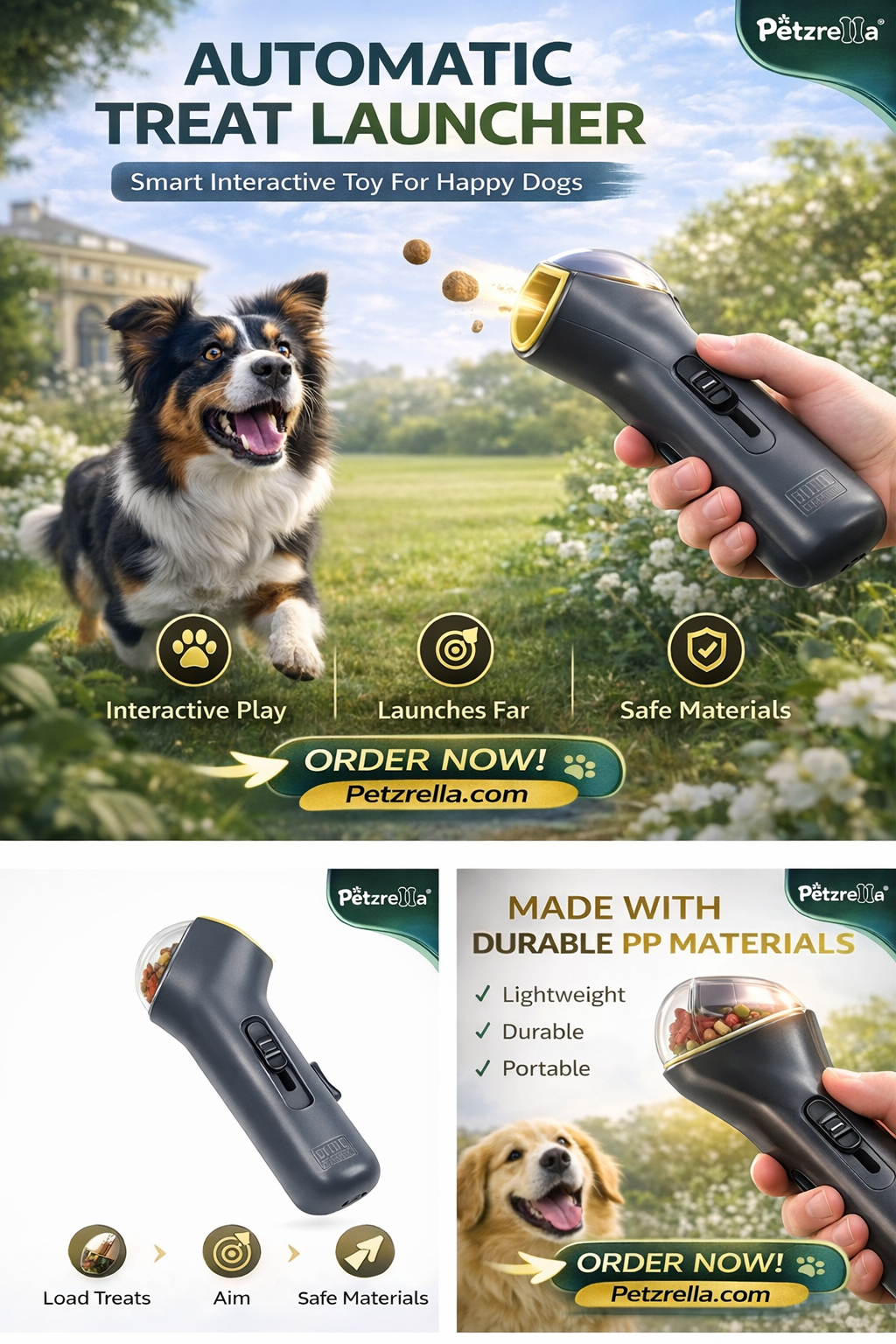 Petzrella Interaktiver Leckerli-Werfer für Hunde