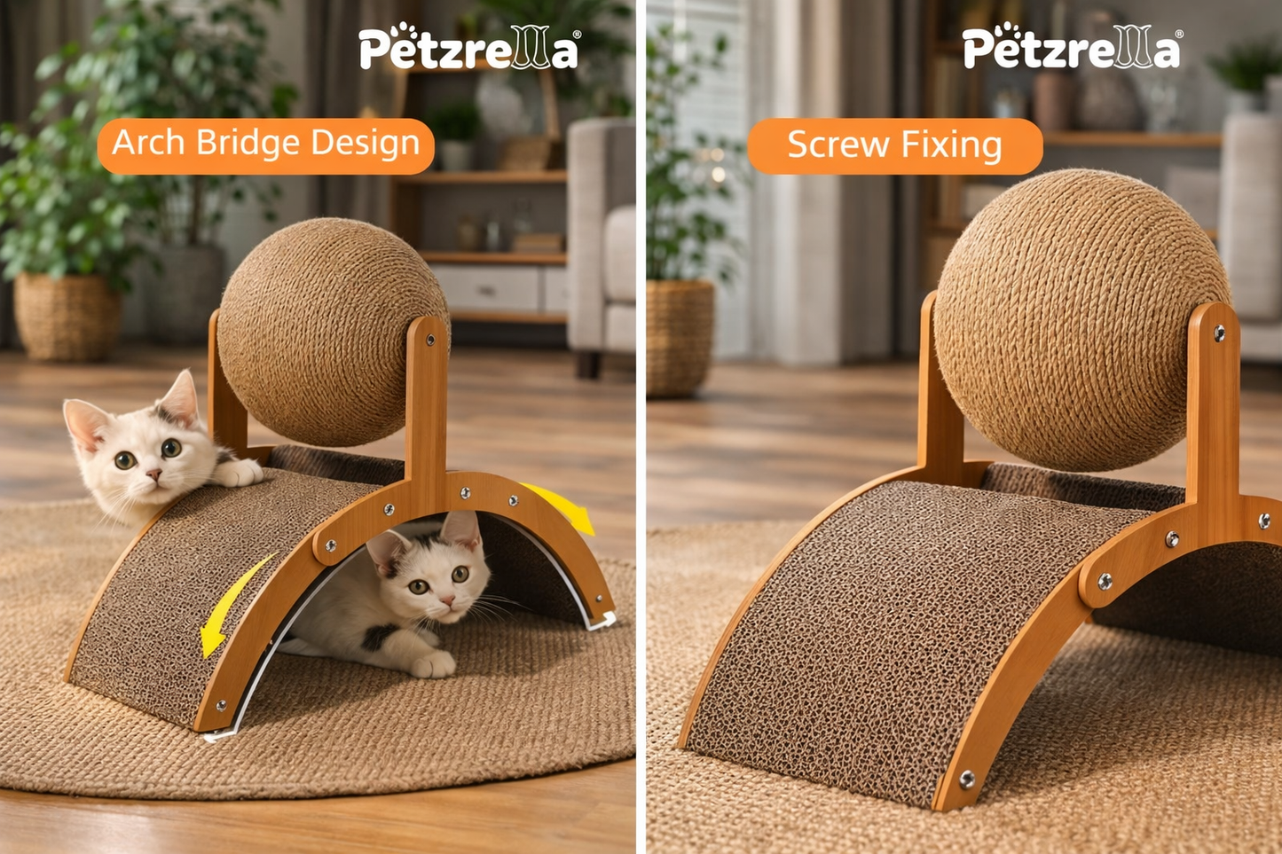 Petzrella Kugel- & Bogen-Premium-Katzenkratzbaum