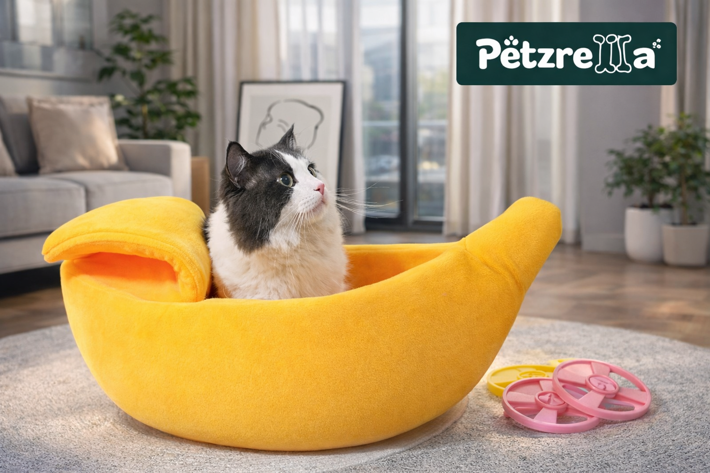 Petzrella Banana Comfy Bed für kleine Haustiere