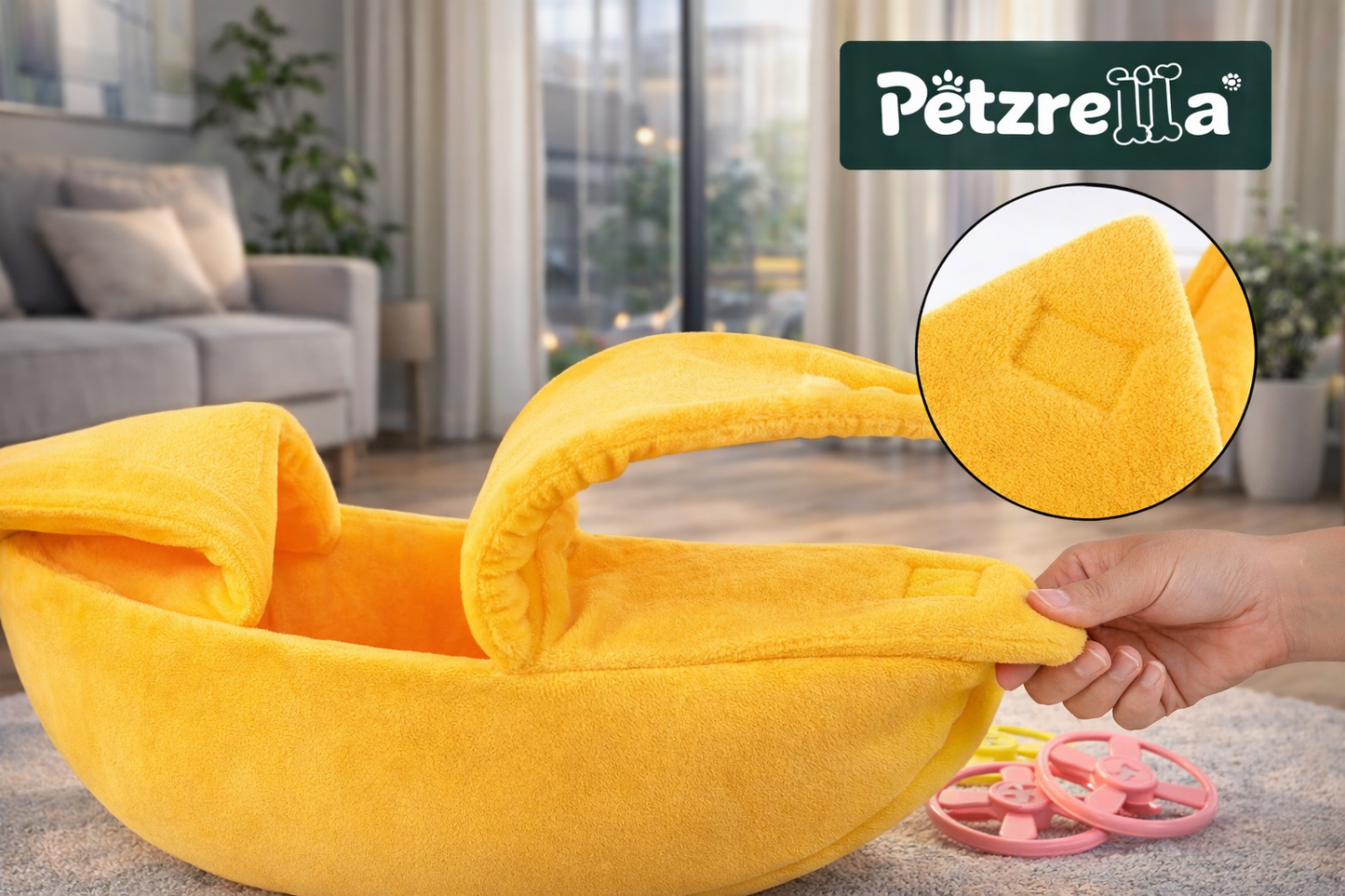 Petzrella Banana Comfy Bed für kleine Haustiere
