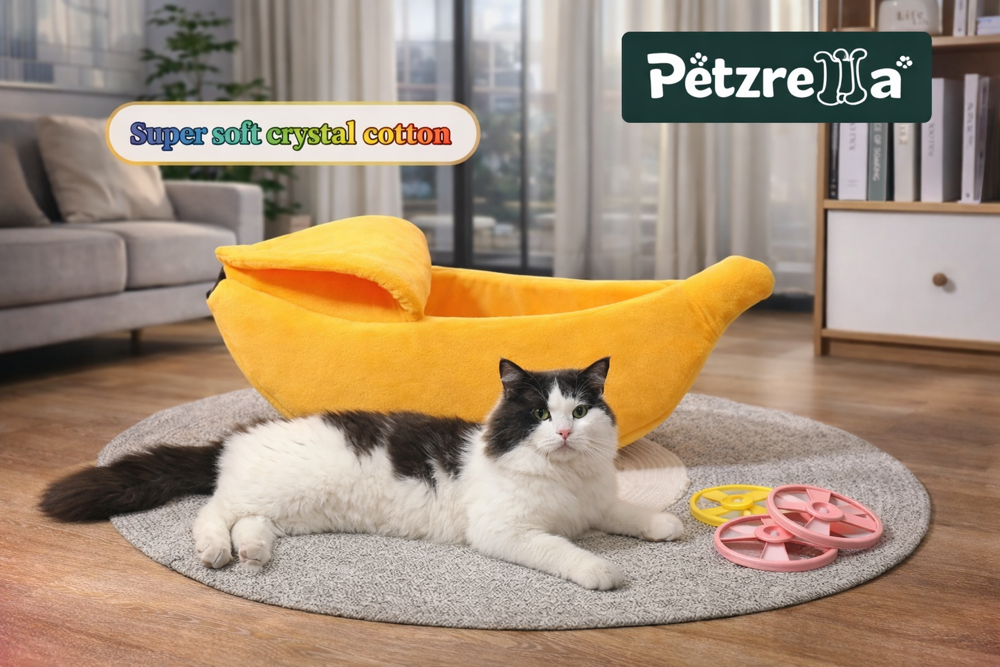 Petzrella Banana Comfy Bed für kleine Haustiere