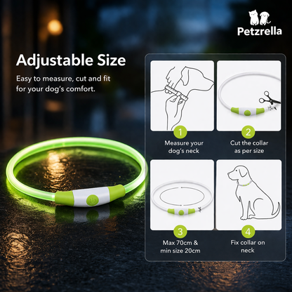 Petzrella Wiederaufladbares LED-Hundehalsband