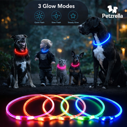 Petzrella Wiederaufladbares LED-Hundehalsband