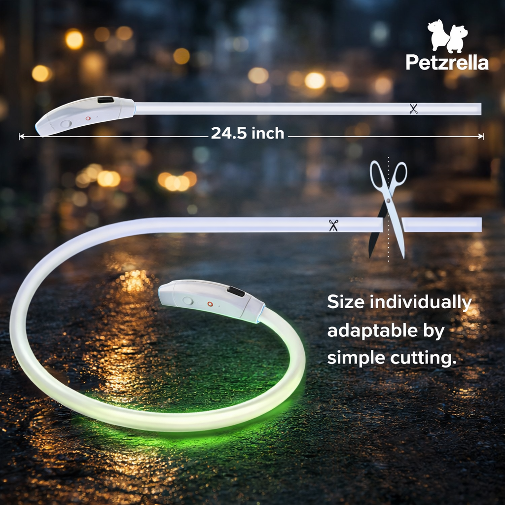 Petzrella Wiederaufladbares LED-Hundehalsband