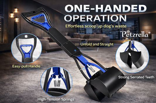 Foldable Long-Handle Dog Poop Scooper – Clean & Easy Outdoor Pickup