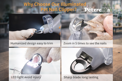 Petzrella LED Haustier-Nagelknipser – Sicheres Trimmen ohne Angst