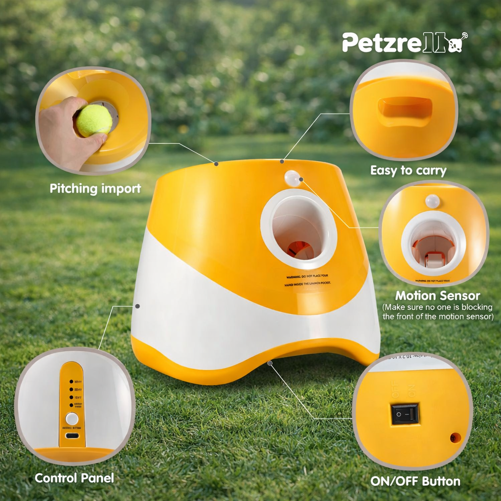 Petzrella Automatischer Tennisballwerfer für Hunde