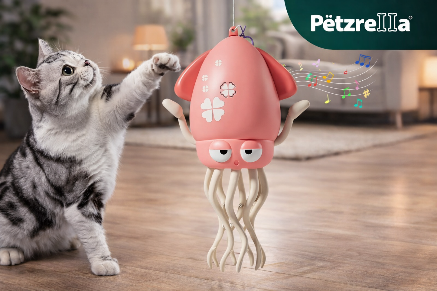 Electric Interactive Octopus Toy with Obstacle Avoidance for Cats
