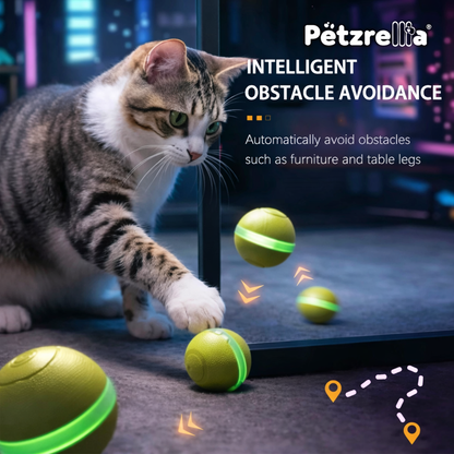 Petzrella Selbstspielender LED-Bewegungsball für Katzen & Hunde