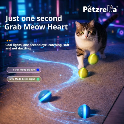 Petzrella Selbstspielender LED-Bewegungsball für Katzen & Hunde