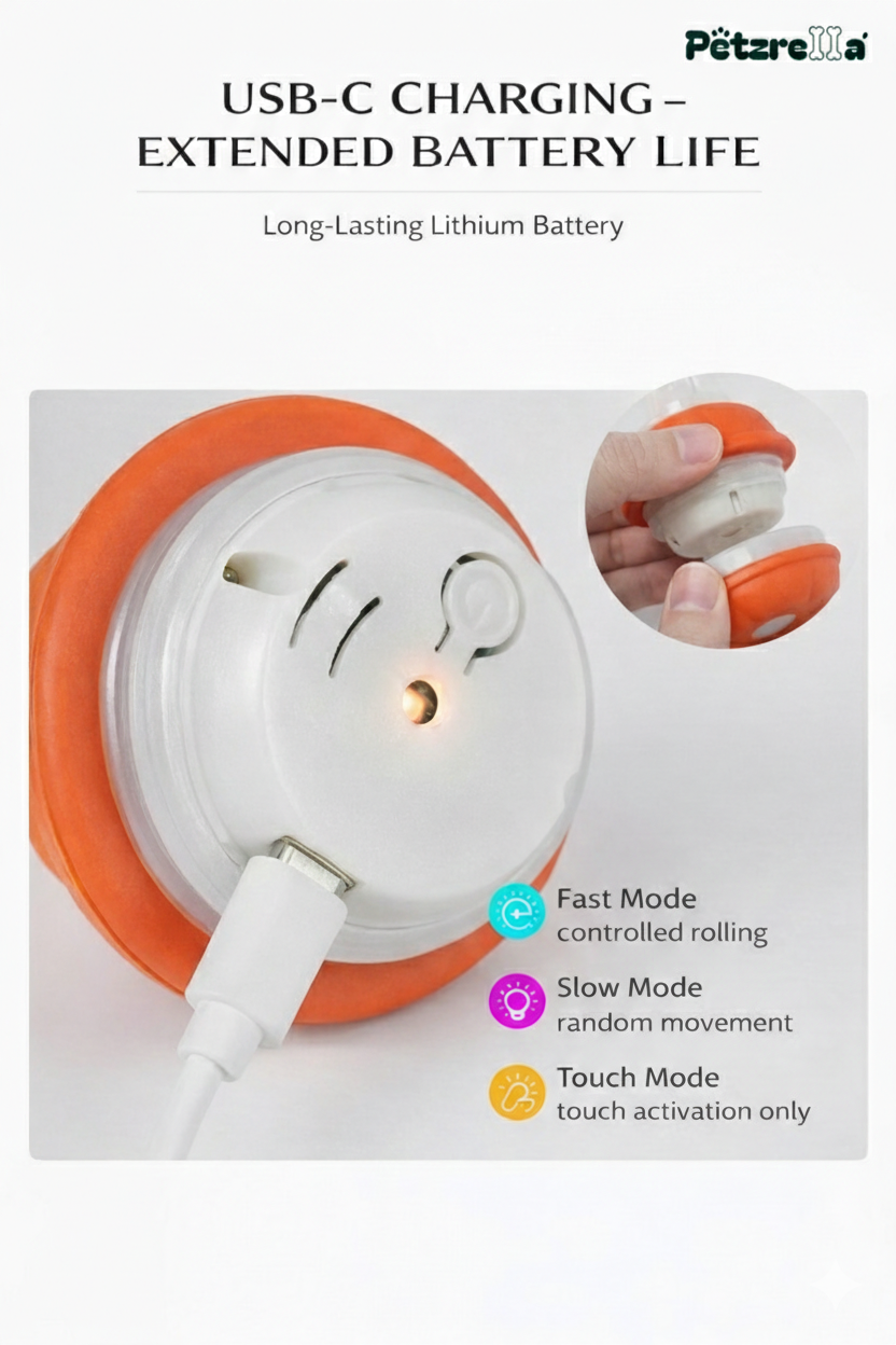 Interactive Rolling Dog Toy – Smart Motion Ball with Rope Tails