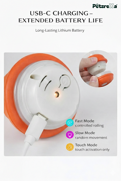 Interactive Rolling Dog Toy – Smart Motion Ball with Rope Tails