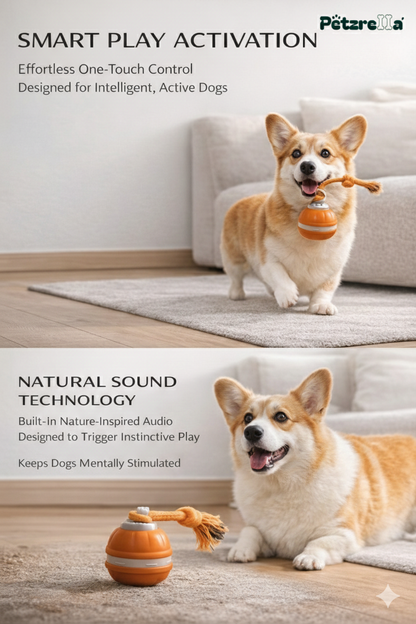 Interactive Rolling Dog Toy – Smart Motion Ball with Rope Tails