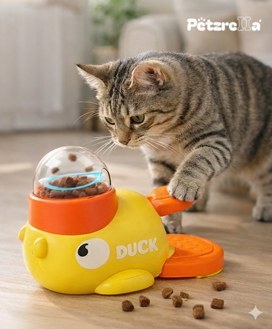 Interactive Puzzle Feeder Toy for Cats & Dogs – Press to Dispense