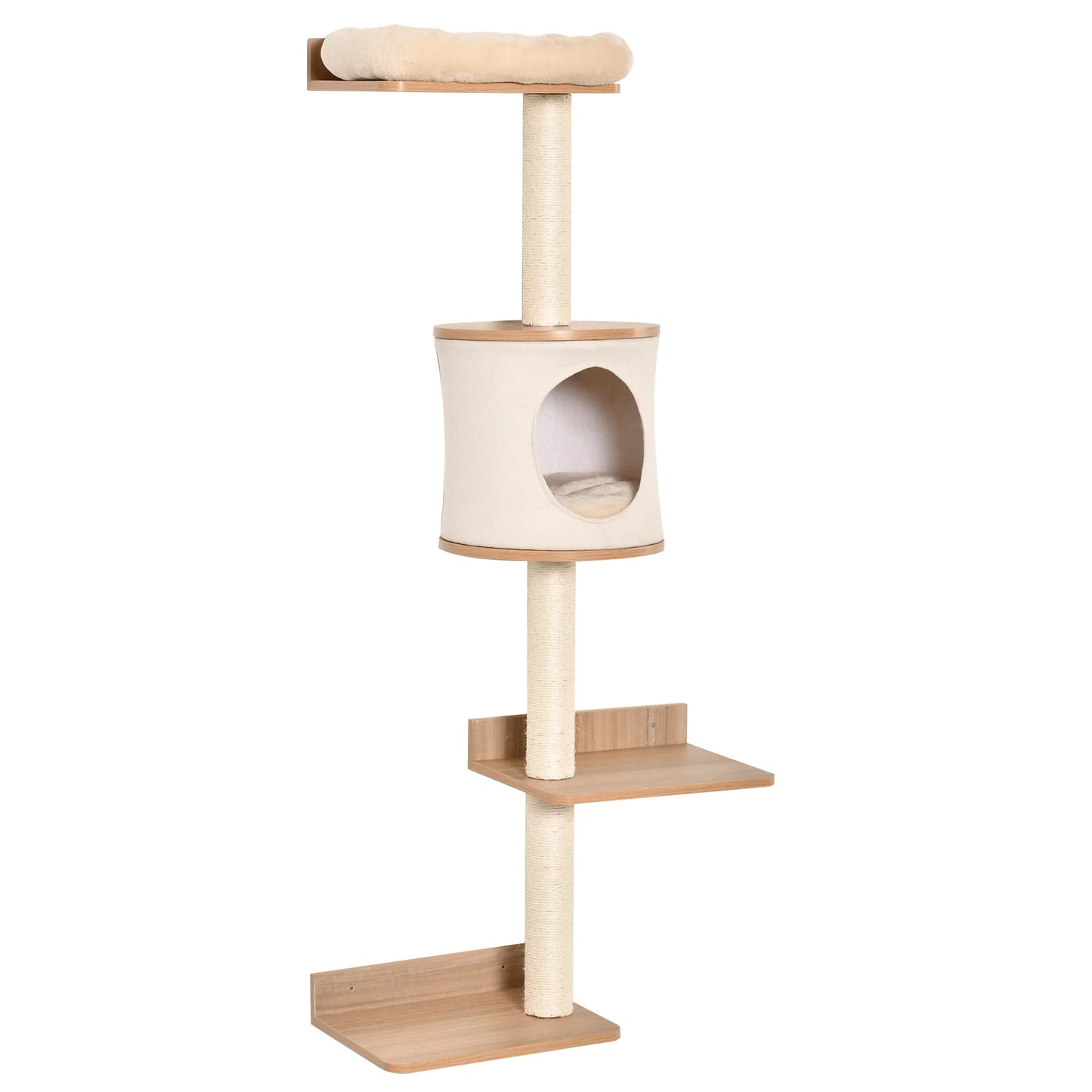 Petzrella Wall-Mounted Cat Tree with Platforms & Scratching Posts