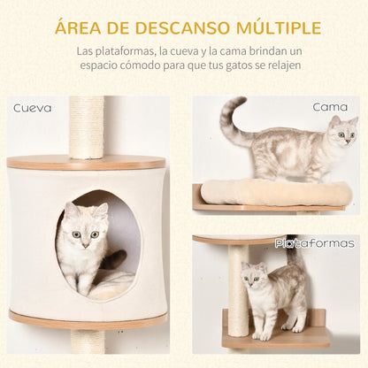 Petzrella Wall-Mounted Cat Tree with Platforms & Scratching Posts
