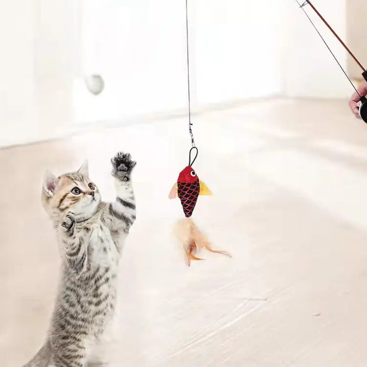 Petzrella "Kitten Fishing" Self-Playing Cat Wand