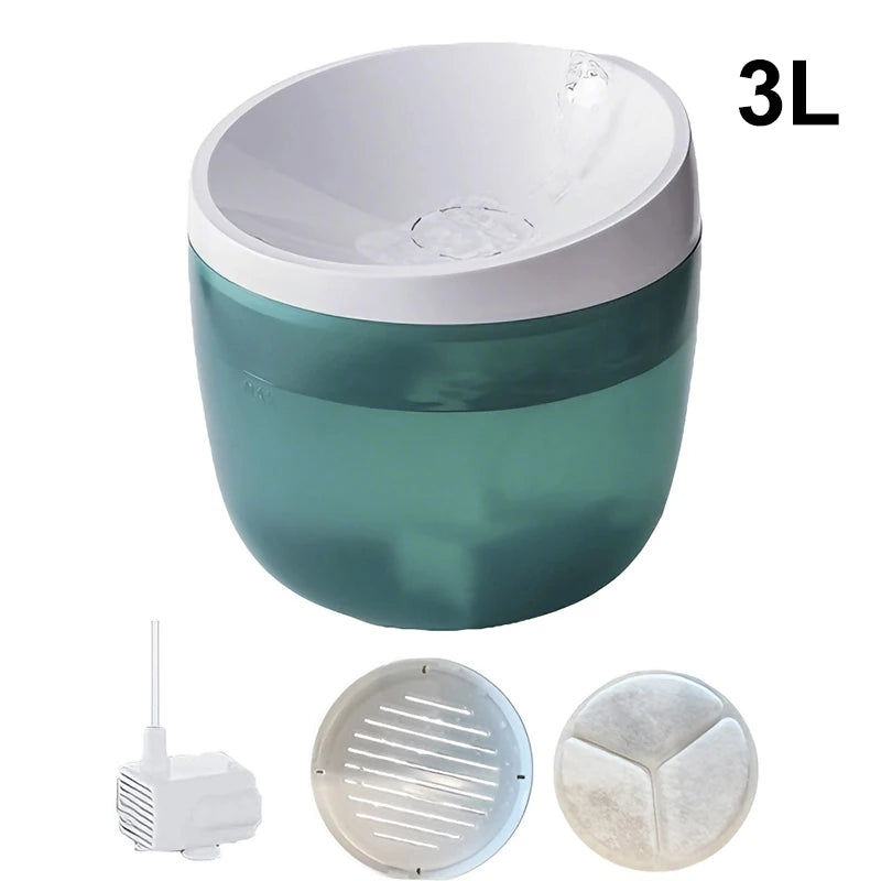 Petzrella 3L Automatic Cat Water Fountain with Filter & Quiet Pump