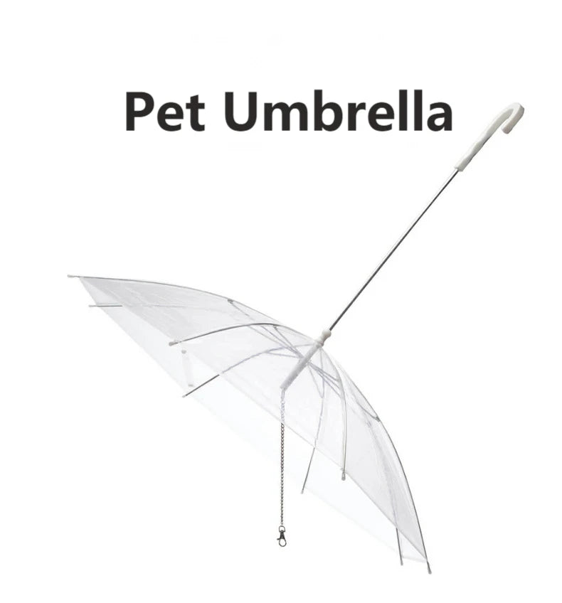 Transparent Dog Umbrella with Integrated Leash
