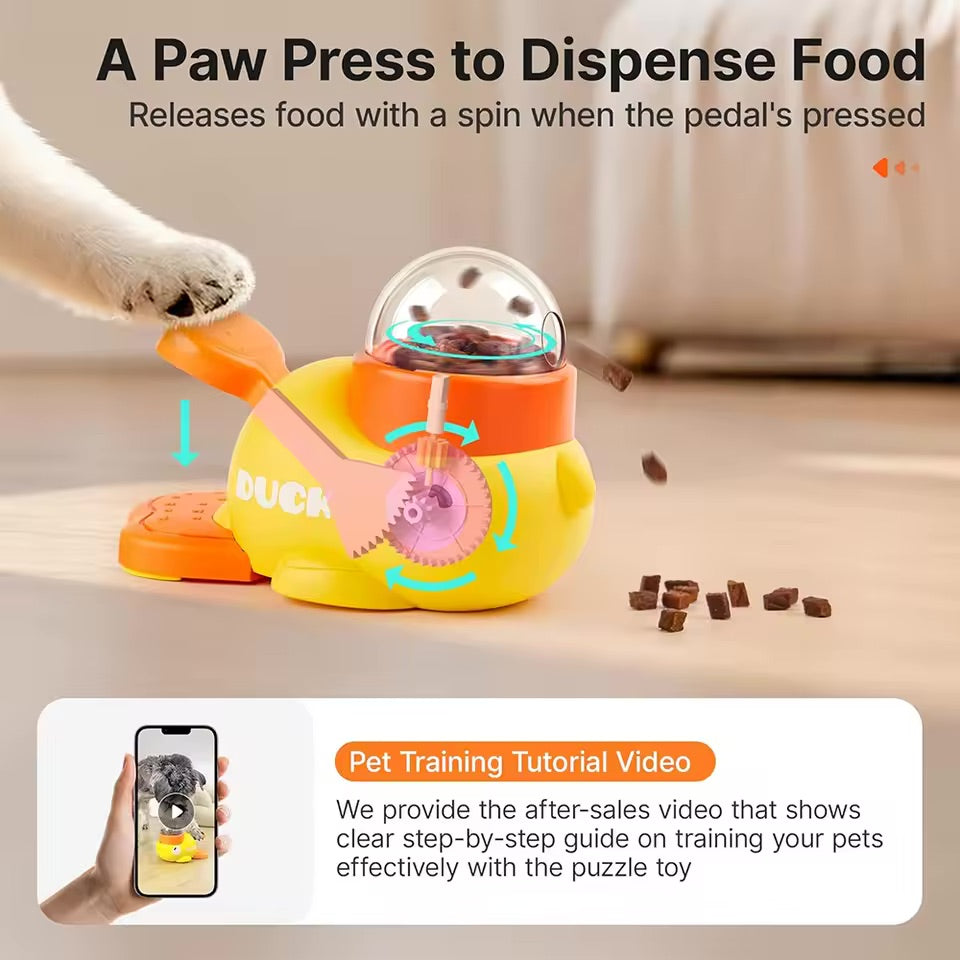 Interactive Puzzle Feeder Toy for Cats & Dogs – Press to Dispense