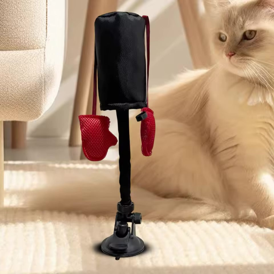 Interactive Cat Boxing Toy with Strong Suction Cup Base