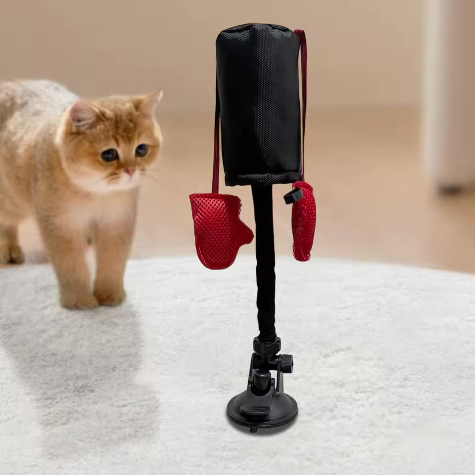 Interactive Cat Boxing Toy with Strong Suction Cup Base