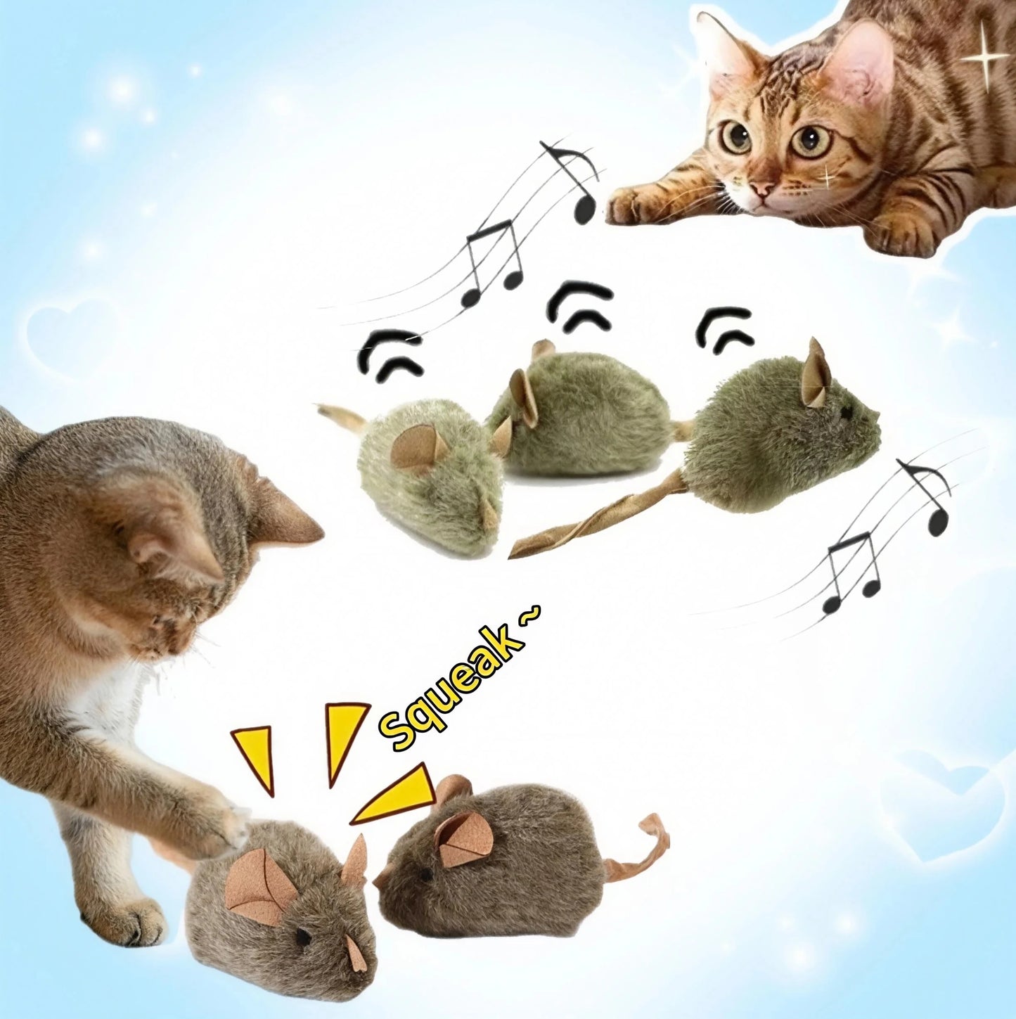 Interactive Plush Mouse Toy for Cats