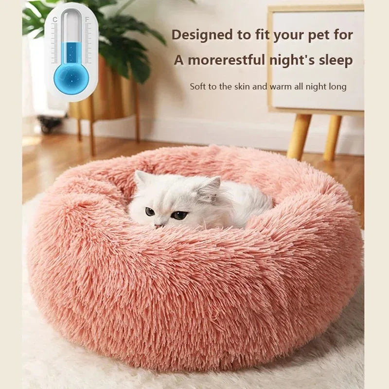 Plush Calming Cat Bed for Comfortable Sleep