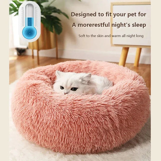 Plush Calming Cat Bed for Comfortable Sleep