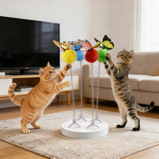 Interactive Feather Spinner Cat Toy