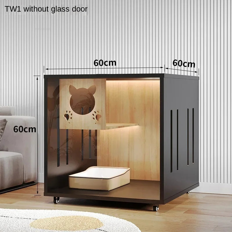 Petzrella Luxuriöse mehrstöckige Katzenvilla – Premiume Katze Villa aus Holz mit Smart-Funktion