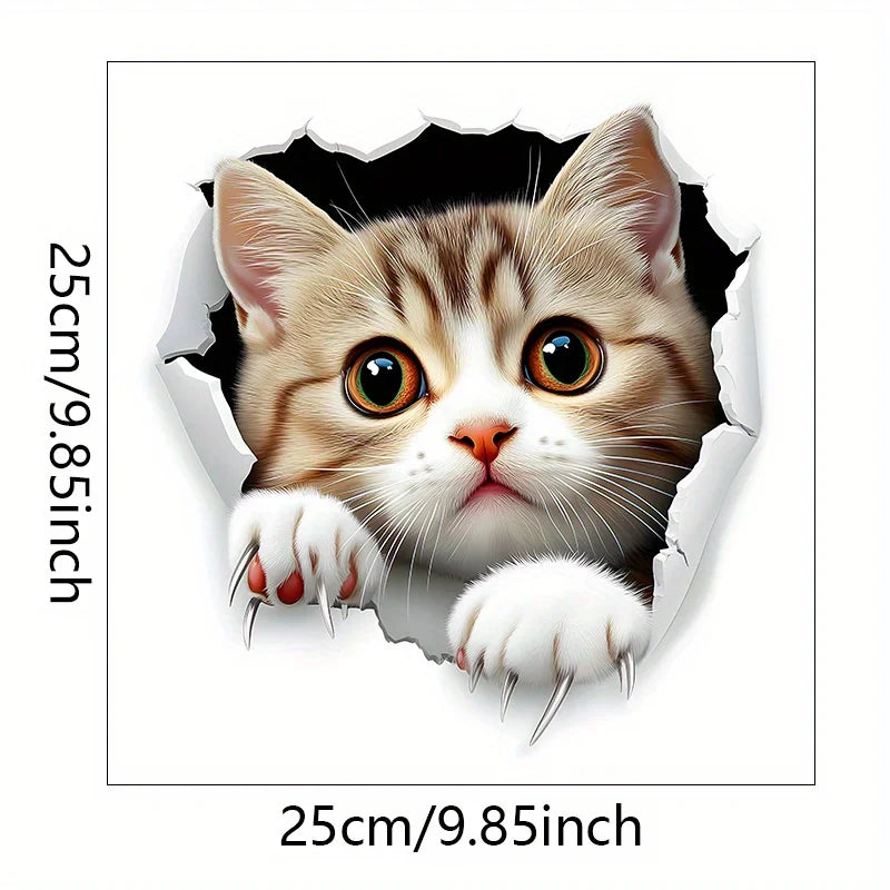 3D Cute Cat Toilet Sticker Bathroom Decor